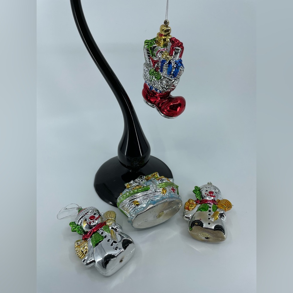 4 Vintage Assorted Christmas EHI Christmas Ornaments